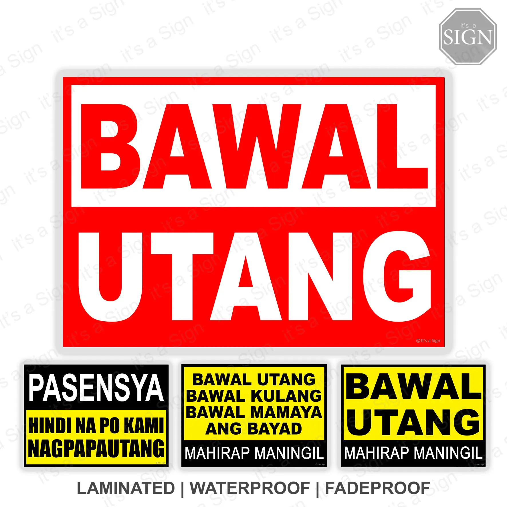 Bawal Umihi Dito - Laminated Signage - A4 / A3 Size - It's a Sign ...
