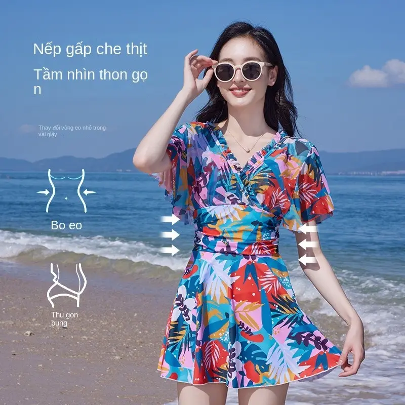 Bộ Bikini, In Hình Lá Phong, Dành Cho Nữ, Vừa Vặn Ôm Sát Cơ Thể, Định Hình, Cạp Cao, Thích Hợp Đi Biển Và Bơi Lội