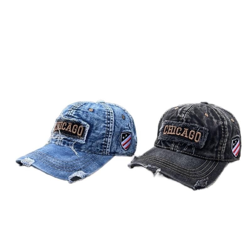 Mũ jean Chicago , mũ lưỡi trai thời trang nam nữ thiết kế tua rua