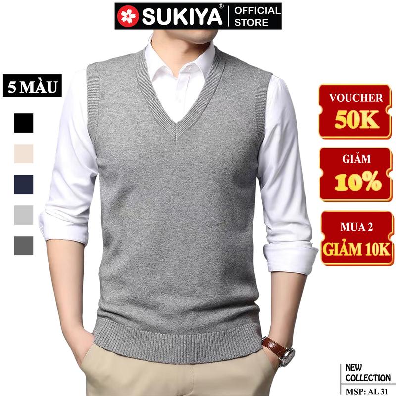  Áo Gile Len Nam SUKIYA Chất Len Lông Thỏ Cao Cấp mềm Mịn AL31 aolennam 
