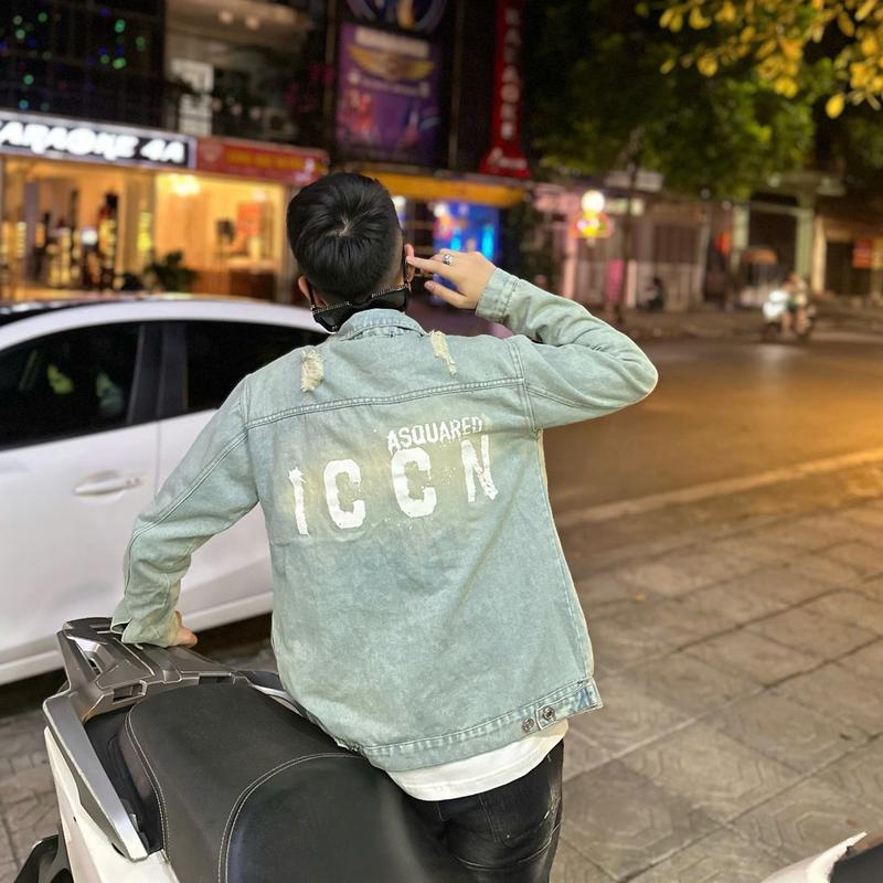 Áo khoác bò nam nữ D2 vẩy sơn fom dáng chuẩn chất liệu bò cap cấp H099