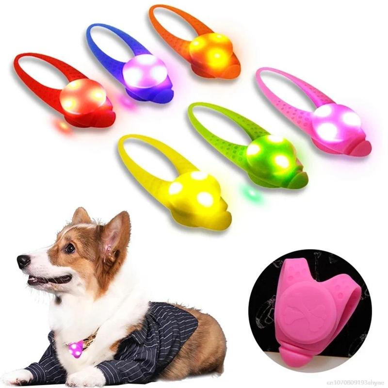 Pet Dog Puppy Collar Necklace Led Collar Pendant Pet Safety Flashing Glow Light Blinking Soft Silicone Hanging Decoration Pet 0