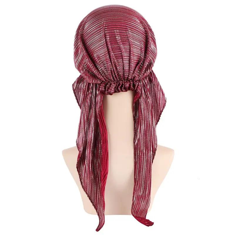 Hair Loss Women Headwrap Headwear Headscarf Beanie Cap Muslim Hijab Pre-Tied Bonnet Cancer Chemo Cap 2