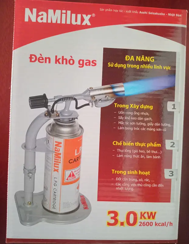 Đèn khò gas NAMILUX NA-191SP, Đèn khò gas có đế NAMILUX NA-191SP, Đèn khò gas đa năng NAMILUX NA-191SP, Chính Hãng 0