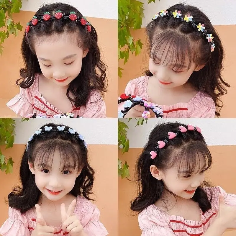 Korean Girls Headband Cute Baby Hair Hoop Braided Clip Hairband