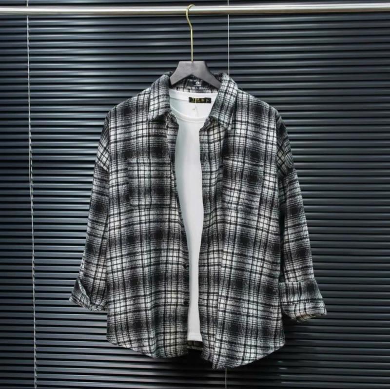 Áo khoác sơ mi  nam nữ boy phố kẽ soc caro hot hít chất vải dày dặn fom chuẩn mẫu mới cao cấp_MINH KHÔI SHOP01 Menswear Dài Tay Jacket