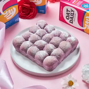 (VEGAN) UBE Oat Buns with Housemade Ube Jam