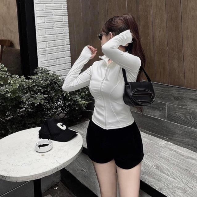 [Form Nhỏ - Tăng size] [36-70 kg] Áo Khoác Nữ Tập Gym, Yoga HÀNG QC LOẠI 1. Áo Khoác Ko Nón Thun Lạnh [TT21-Ko Nón]. Vải Mỏng, Nhẹ, Mát, Ôm Sát Body