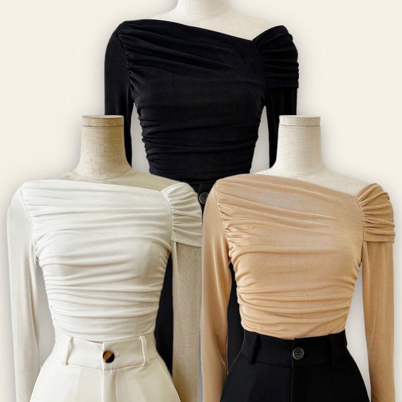 A01 ÁO NHŨ LỆCH VAI XỊN ĐẸP Cổ chữ V