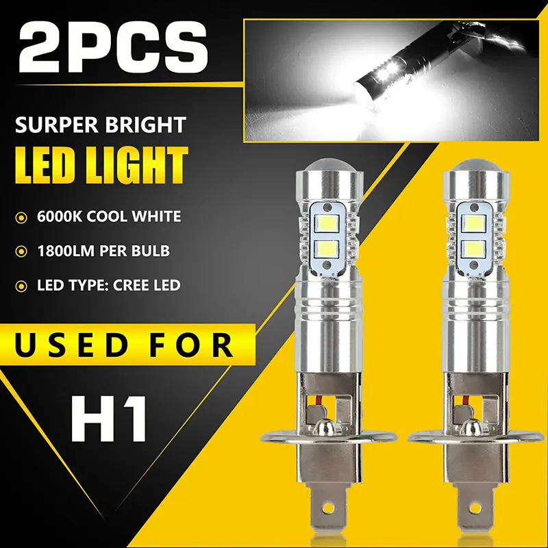 Bóng đèn pha LED H1, siêu sáng, cho đèn ô tô, đèn ô tô, 1 cặp