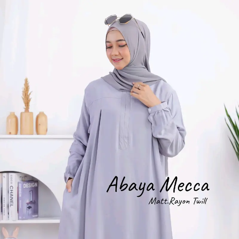 Abaya Polos Jumbo Ld 120 Abaya Mecca / Abaya Ruby Bahan Rayon Twill Super Adem 3