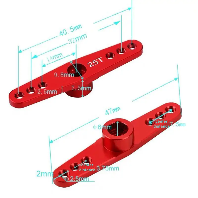 Aluminium Servo Arm 25T untuk Semua Jenis Servo dengan 25 Gigi Lengan Servo Alloy Berkualitas Tinggi untuk RC Car Universal Upgrade Performa Kendaraan Remote Control 5