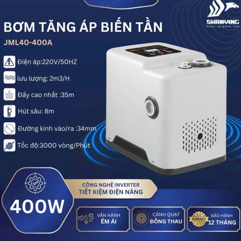 Máy bơm tăng áp biến tần không ồn Shanying 400w điều áp suất tự động, không tích áp đường ống