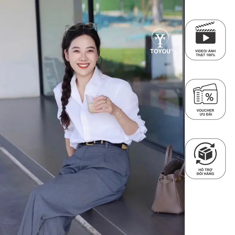Áo somi nữ basic, chất cotton mát mịn cho các nàng công sở