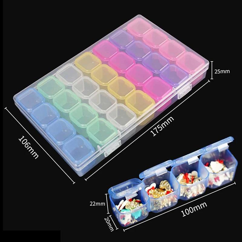 Product Introduction of 28/56Girds Nail Art Tools Storage Box Compartment Organizers Transparent Plastic Storage Case Beads Diamond Jewelry Container 5
