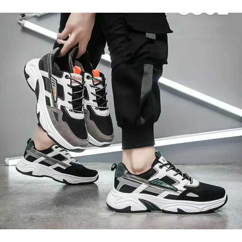 PBT SEPATU SNEAKER PRIA IMPORT - KASUAL MEN‘S SPORT  FASHION 2023 "GZ12" (FREE BOX POLOS) Hitam Shoes Casual Running 5