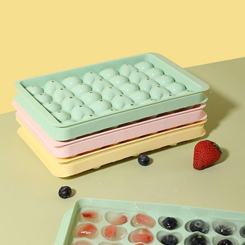 Khuôn Làm Đá Viên, Hình Trái Tim, 35 Lỗ, Khay Làm Đá Đông Lạnh, Có Nắp, Dụng Cụ Và Phụ Kiện Nhà Bếp