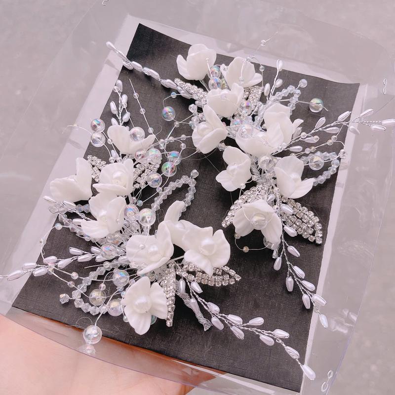Hoa Cài Tóc Cô Dâu Đính Đá Dễ Phối Cho Dâu Giá Tại Xưởng
