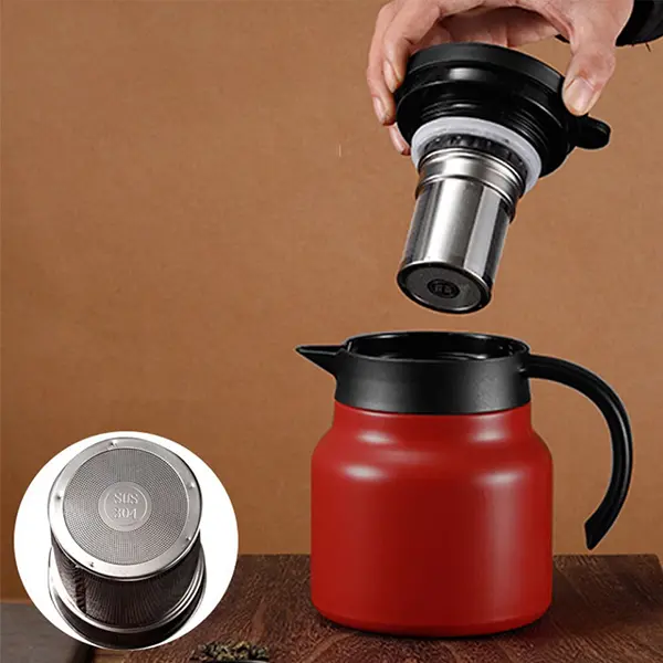 Ấm pha trà giữ nhiệt có lõi lọc inox chống gỉ, bình pha trà nắp vặn đậy kín , giữ nóng 12 giờ , giữ lạnh 20 giờ thuỷ 3