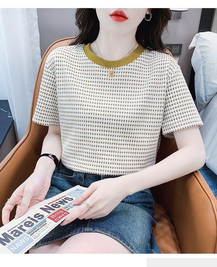 Product Introduction of Áo Phông Ngắn Tay Vai Nhỏ Chất Lượng Cao, Thiết Kế Đẹp, Dành Cho Nữ, Bộ Sưu Tập Mùa Hè Năm 2025 Mới, Dễ Phối Đồ, Trông Trẻ Trung, Phong Cách Phương Tây, Áo Màu Tương Phản, Áo Phông Instop Áo Phông Nữ Thời Trang Đường Phố  Ss22, Dành Cho Nữ Women Cổ Tròn 16