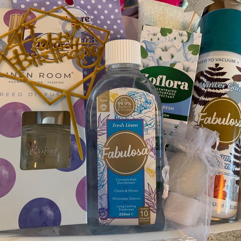 Cleaning hamper bundle great new home gift  hamper Mrs Hinch inspired cleaning hamper -  linen / cotton - spring clean ,birthday, Mother’s Day Easter products 1