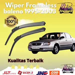 Wiper Mobil Suzuki Baleno 1995 - 2003 Frameless 1 Set Kiri dan Kanan Tanpa Rangka Besi Blade Kaca Karet