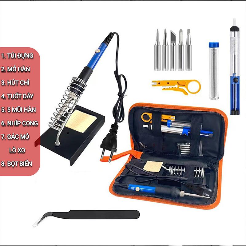 Bộ combo Mỏ hàn thiếc điều chỉnh nhiệt độ, máy hàn chì mini, mỏ hàn 936 60w 220v và phụ kiện hàn, thiếc hàn