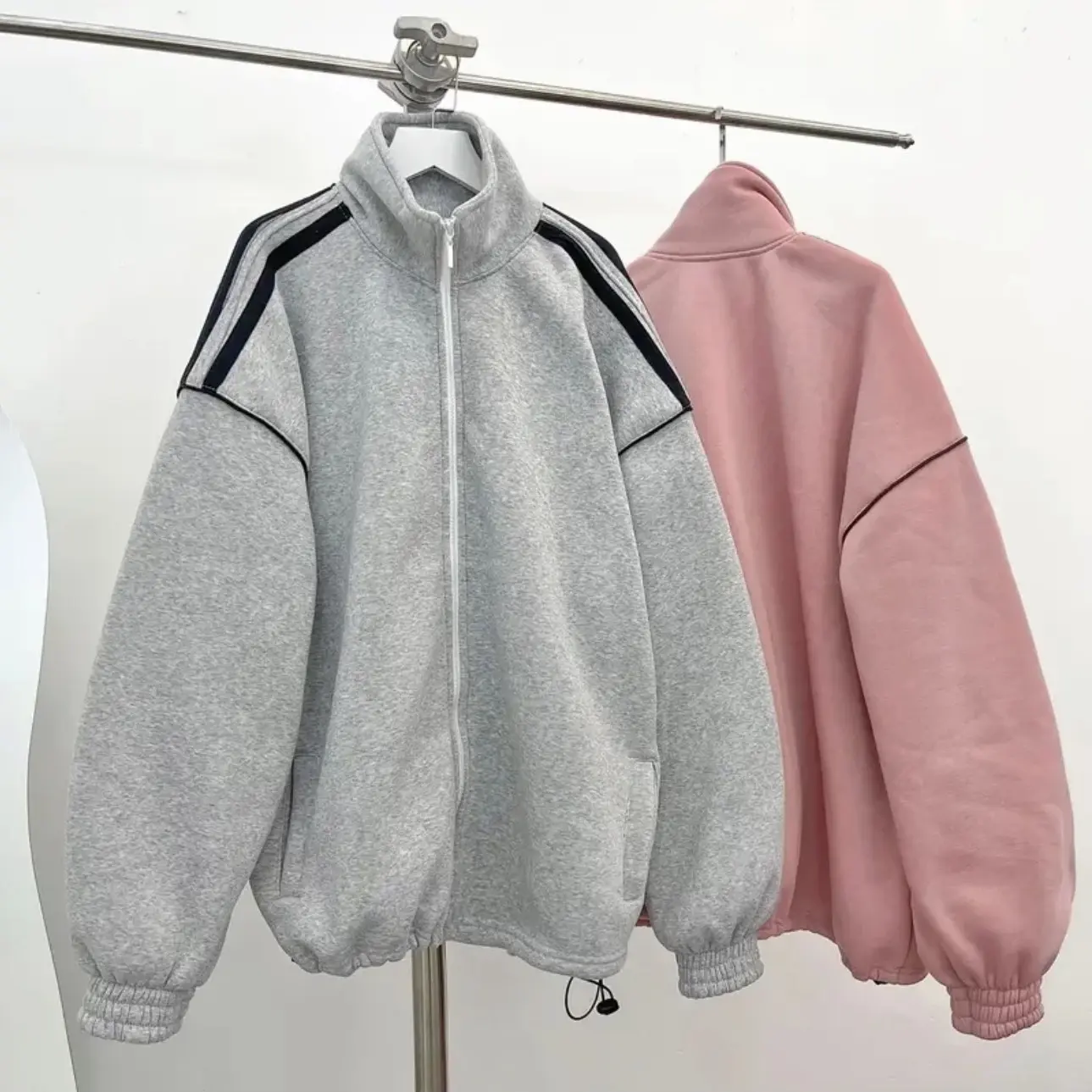 ÁO HODDIE ZIP PHÔI 2 SỌC VAI MS Hoodie Nam Menswear