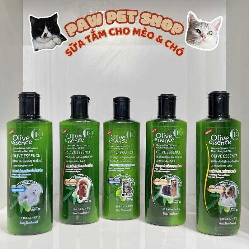 Sữa tắm Olive Essence 450g dành cho mèo & chó l dưỡng lông trị ve rận