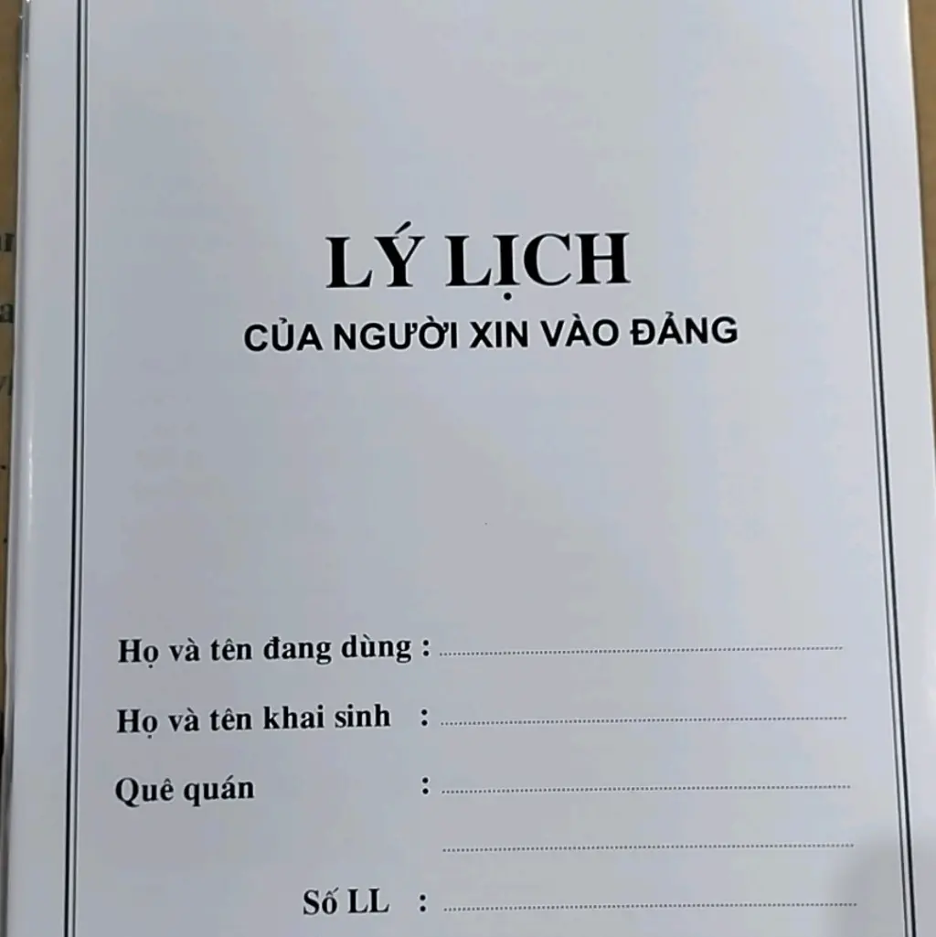 6 quyển lý lịch của người xin vào đảng 40trang