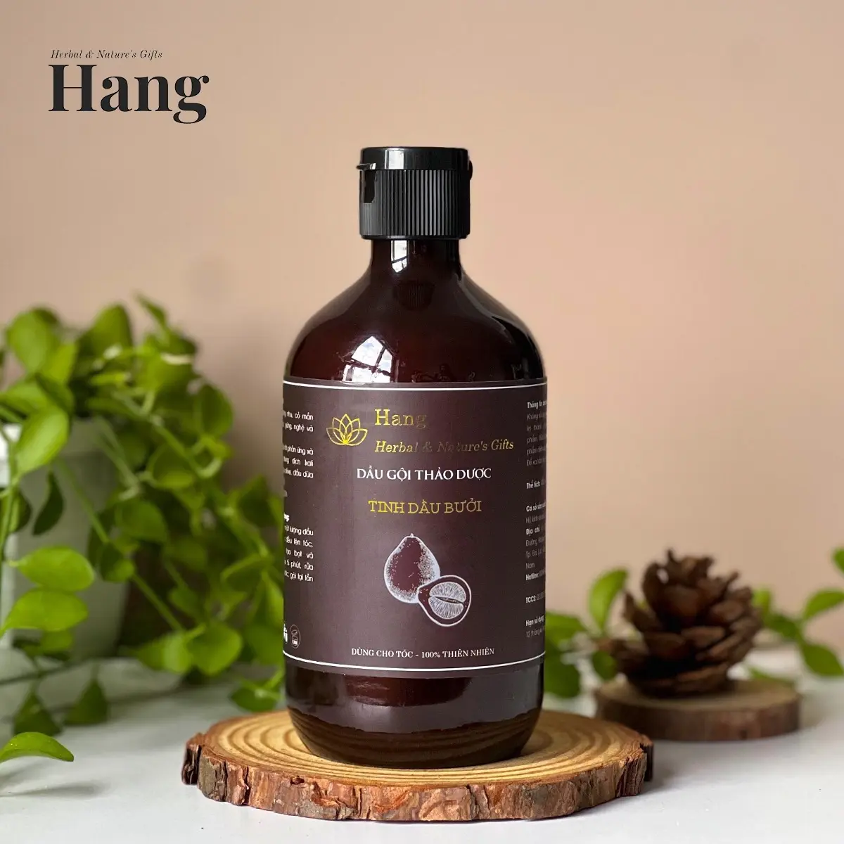 Dầu Gội Thảo Dược Tinh Dầu Bưởi | Giảm Rụng, Làm Dày & Mềm Tóc | 500ml
