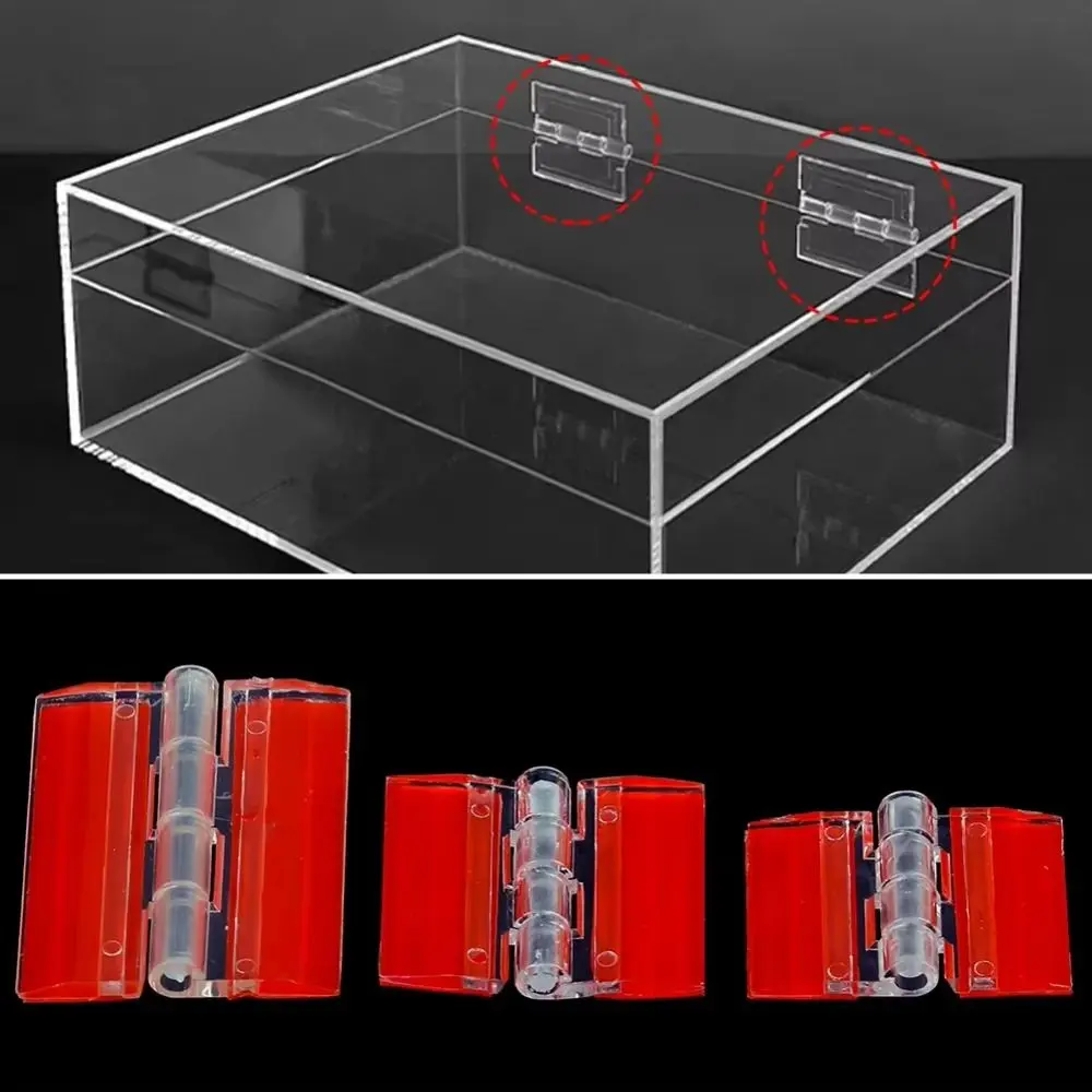 New Self-Adhesive Folding Hinge Transparent DIY Door Hinges Acrylic Fixing Hinge for Cabinet Drawer Boxes