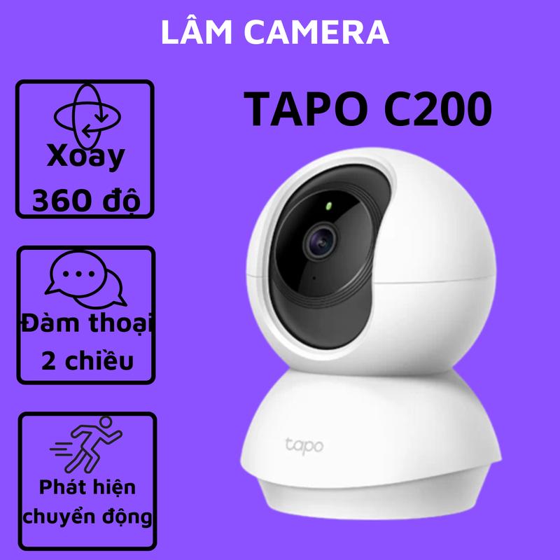  Camera wifi TP-Link Tapo C200 Full HD 1080P Xoay 360 độ Đàm Thoại 2 chiều tại LÂM CAMERA   mua 1 camera tặng chân đế L + bút  sổ tay hoặc Túi Đeo   