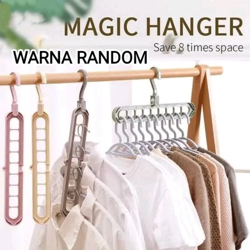 GANTUNGAN BAJU AJAIB 9 LUBANG GANTUNGAN BAJU AJAIB MAGIC HANGER SERBAGUNA