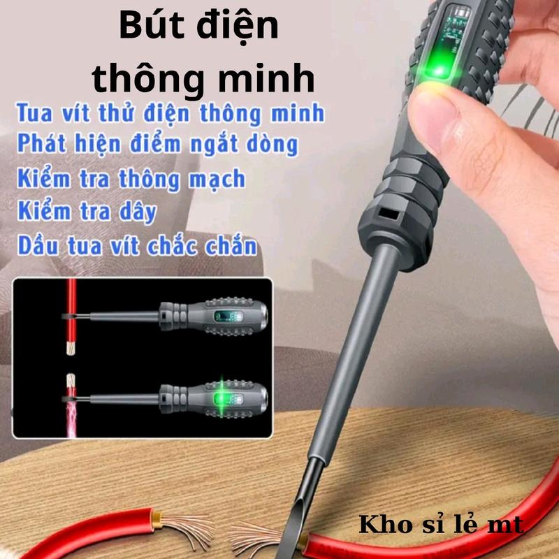 Bút đo điện thông mạch báo 2 đèn đỏ và xanh không đo được trên tường,nền nhà và bàn ghế