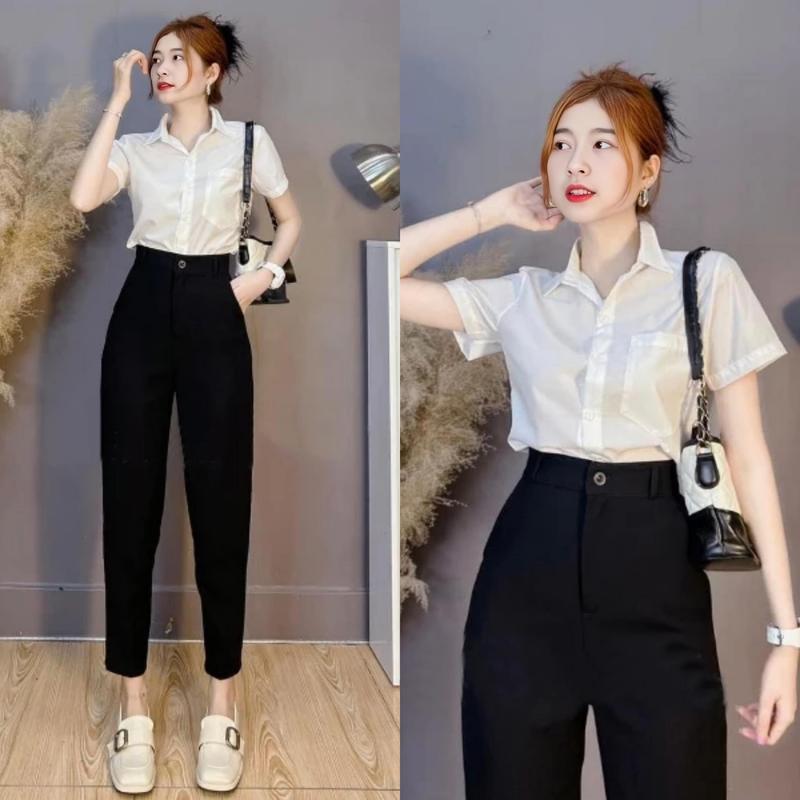 QUẦN TÂY NỮ LƯNG CAO 1 KHUY ĐI HỌC ĐI LÀM CÔNG SỞ CHẤT TUYẾT MƯA Pants Women quantay