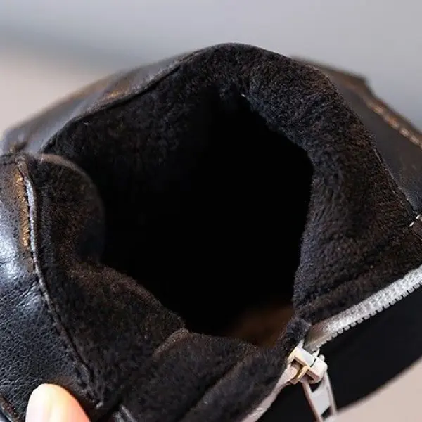 Bốt Martin Cho Trẻ Em, Giày Ermian, Bốt Da Lót Lông Cừu Và Cotton, Bốt Ngắn Cho Trẻ Em, Giày Mùa Đông Phong Cách Phương Tây 3