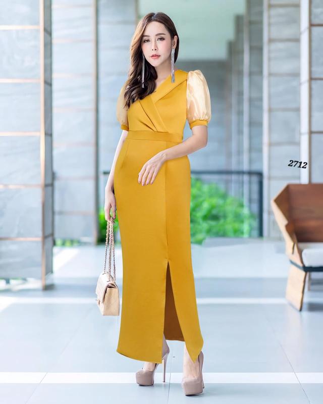 Joanne Fashion - Dress Panjang Wanita Mewah Casual Formal Kekinian Korean Style Bahan Scuba Lembut Premium Terbaru (2712) 5