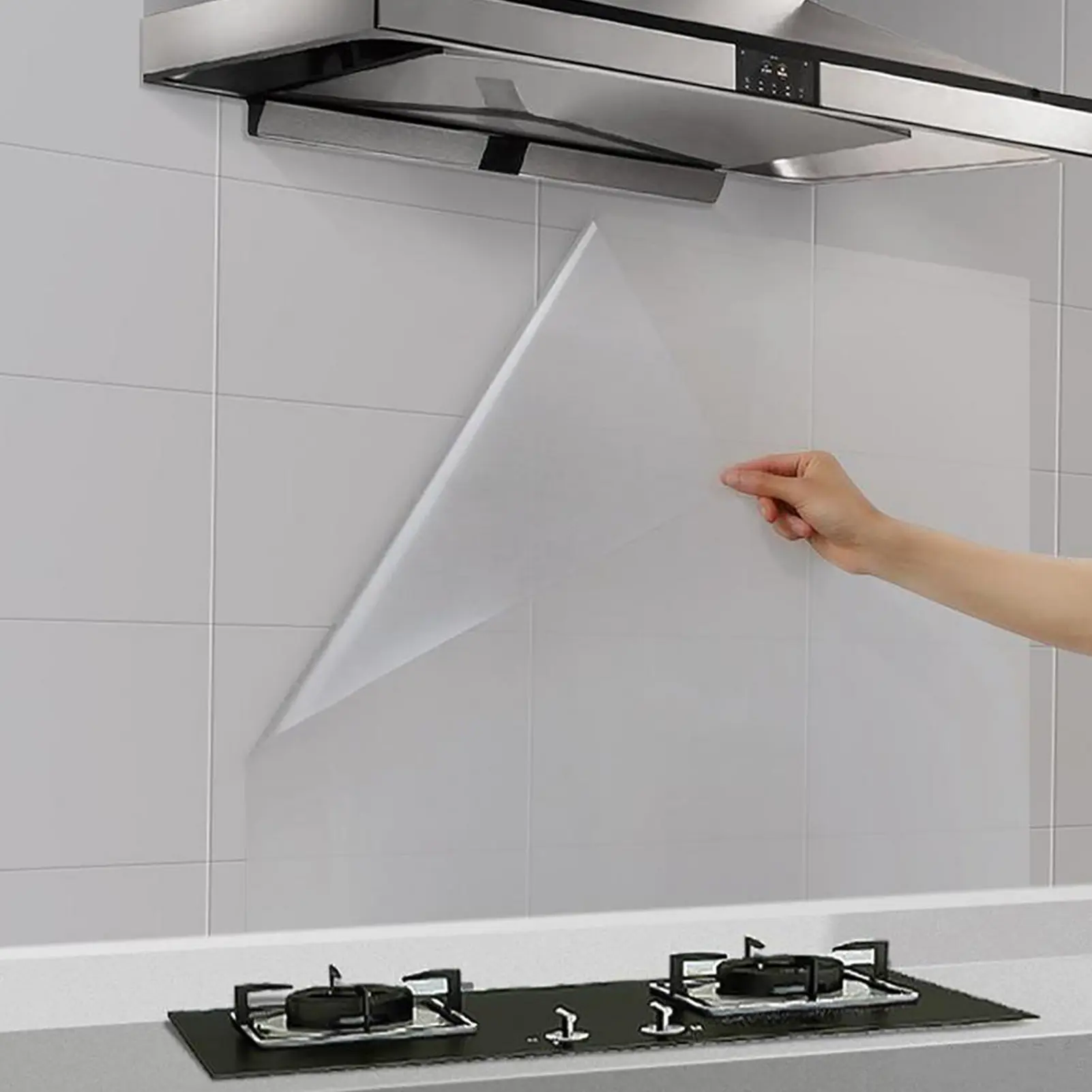 Kf.Q-Clear Oil Proof Wall Stickers Wallpaper Kitchen Backsplash Wall Protector Transparent Waterproof Self-Adhesive Sticker for Kitchen