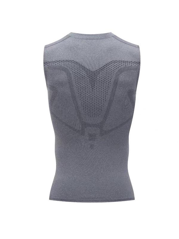 Men's Graphic Round Neck Sleeveless Shapewear Top, High Stretch Breathable Shaper Tank Top, Men Shapewear Top for Outdoor Daily Workout, Activewear 7