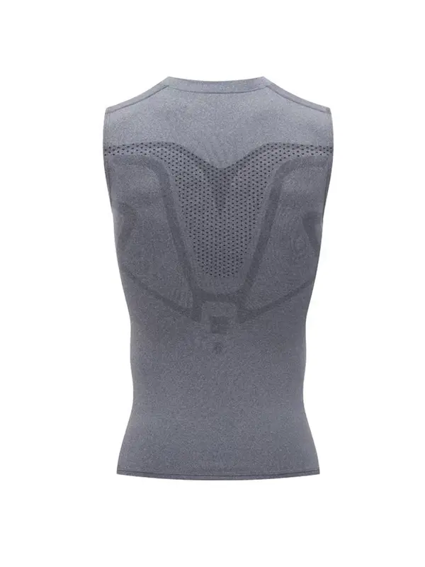 Men's Graphic Round Neck Sleeveless Shapewear Top, High Stretch Breathable Shaper Tank Top, Men Shapewear Top for Outdoor Daily Workout, Activewear 7