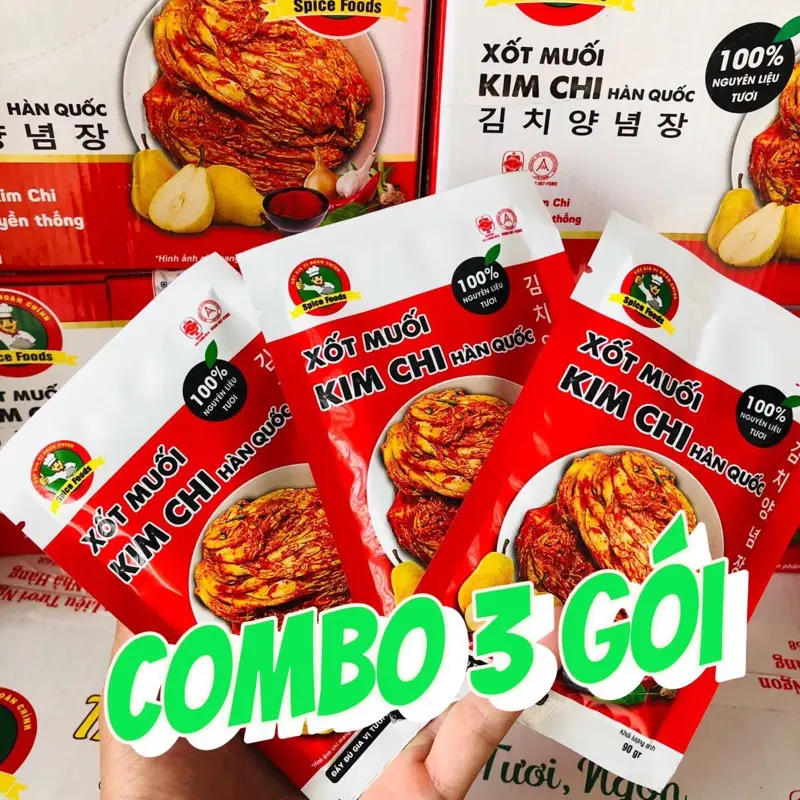 COMBO 3 GÓI Xốt Kim Chi Hàn Quốc, gia vị hoàn chỉnh không cần nêm nếm.