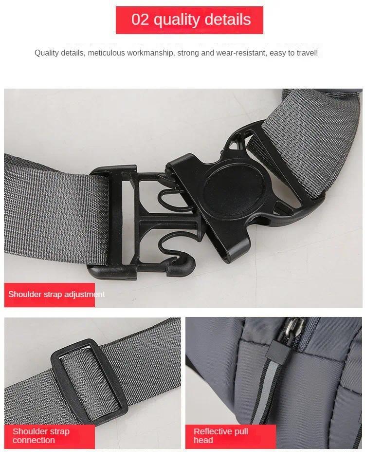 Product Introduction of Large Capacity Waist Bag Multi Pocket Anti Theft Chest Bag Waterproof Stylish Shoulder Bag for Outdoor Travel 4