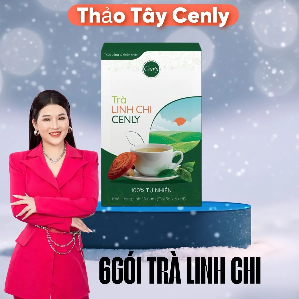 [New] 1 Hộp Trà Linh Chi túi lọc minisize 6 gói dùng thử / hỗ trợ làm đẹp Thảo Tây Cenly