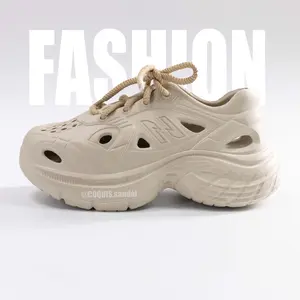 2026Sandal olahraga wanita, sepatu hiking kasual, sandal karet lembut EVA untuk wanita, sandal populer Korea, sandal hak tinggi, sandal anti air, sandal deodoran, sandal bernapas, sandal murah Hitam Pink Perempuan