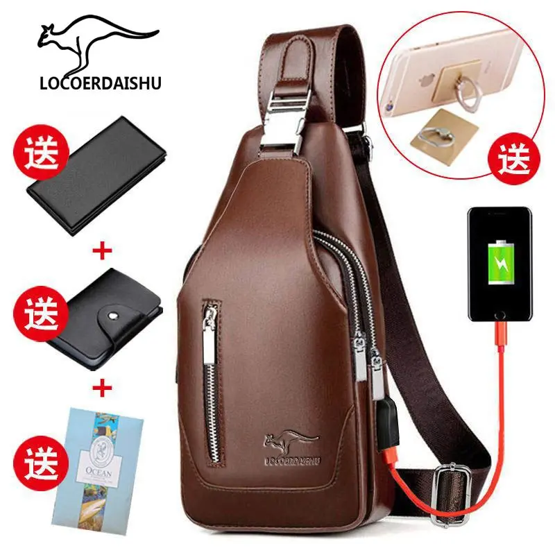 Túi Đeo Ngực Nam, Túi Đeo Vai Thường Ngày Túi Messenger Túi Đeo Ngực Nhỏ Túi Da Mềm, Cảm Giác Xúc Giác Da Thật, Chính Thức