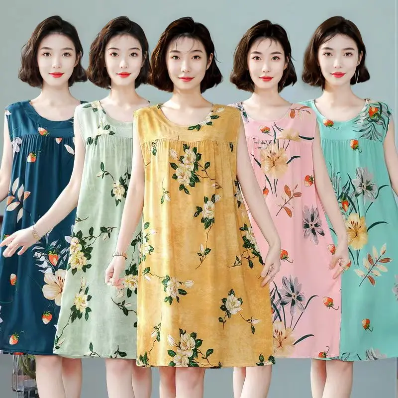 Middle-aged and Elderly Polyester Cotton Loose Plus Size Sleeveless Nightdress Summer Women Young Mom Fashion Nightdress Simple Large Hem Dress - TikTok Shop Philippines Middle-aged and Elderly Polyester Cotton Loose Plus Size Sleeveless Nightdress Summer Women Young Mom Fashion Nightdress Simple Large Hem Dress - TikTok Shop Philippines