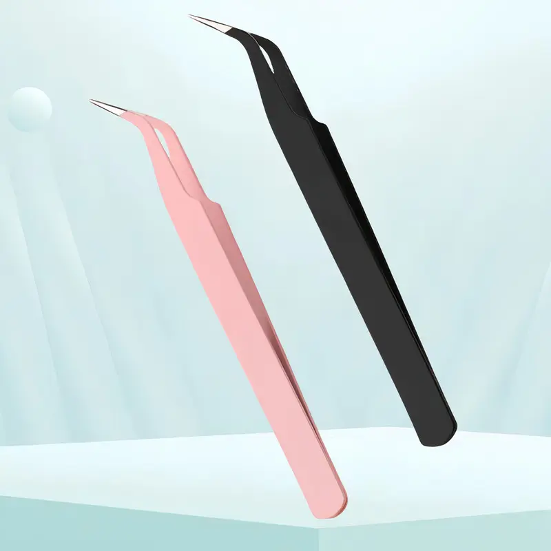 Stainless Steel Curved Blooming Eyelashes Tweezers Grafting False Eyelashes Jinyu Tweezer Princess Clip DIY Manicure Hand Account Tweezers Makeup Cosmetic