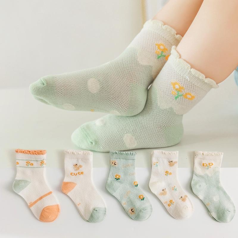 Kaos Kaki Anak Motif Lucu Basic UMUR 0-12 Tahun Kids Short Socks - 5 Pasang - Fashion 5
