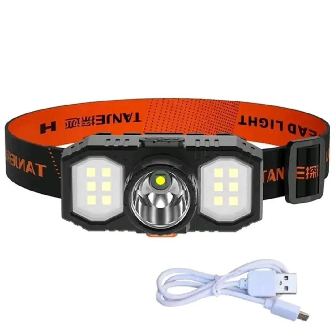 SENTER KEPALA MINI 3 LED 24W + 10W / HEADLAMP USB CHARGEABLE / SENTER MINI CAS